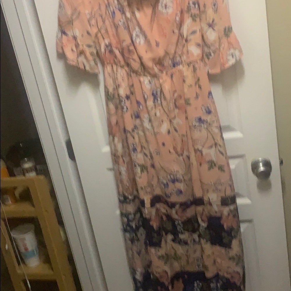 Floral Blue n Pink Dress